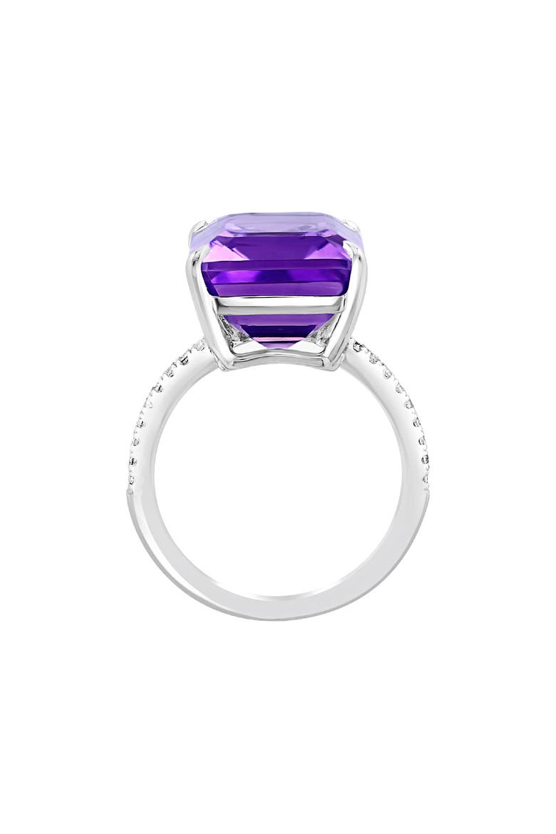 Sterling Silver Amethyst & White Topaz Ring, Alternate, color, PURPLE