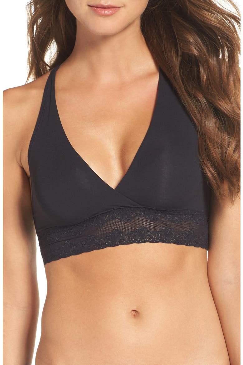 Bliss Perfection Racerback Maternity/Nursing Bralette, Main, color, BLACK
