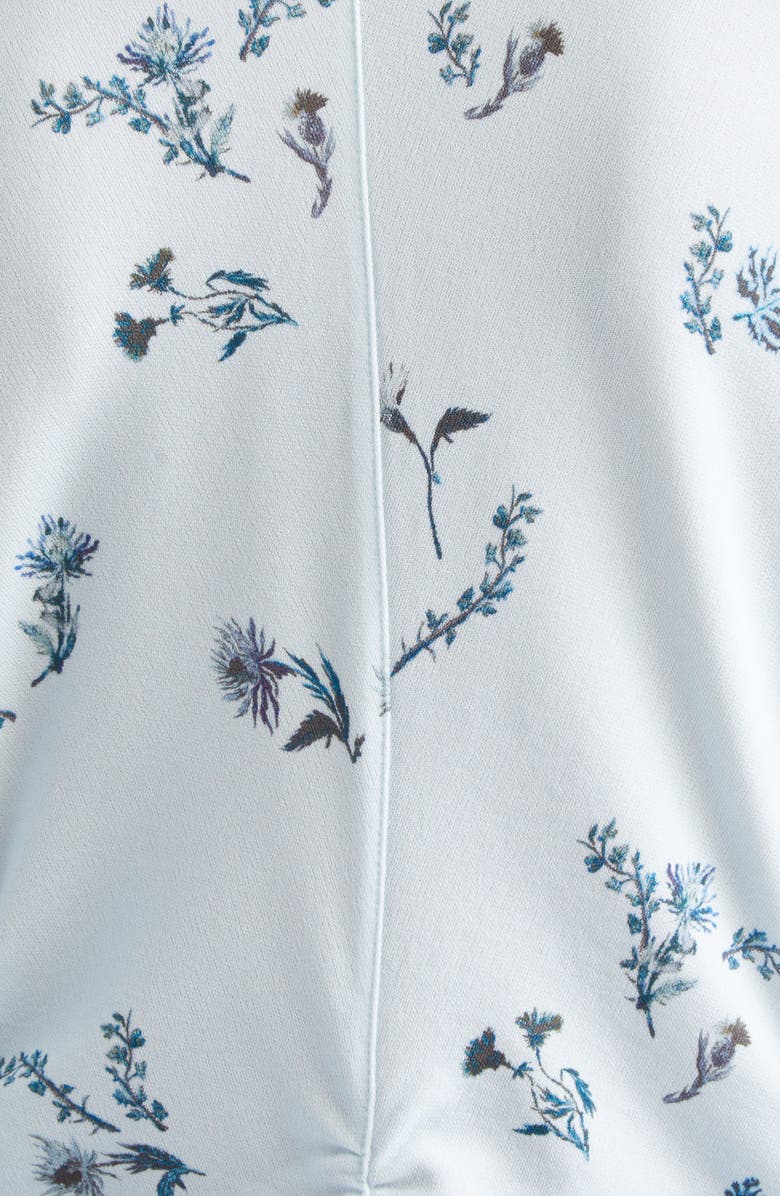 Altuzarra Claudia Floral Ruched Long Sleeve Jersey Shirtdress, Alternate, color, Danube Shibori Flower