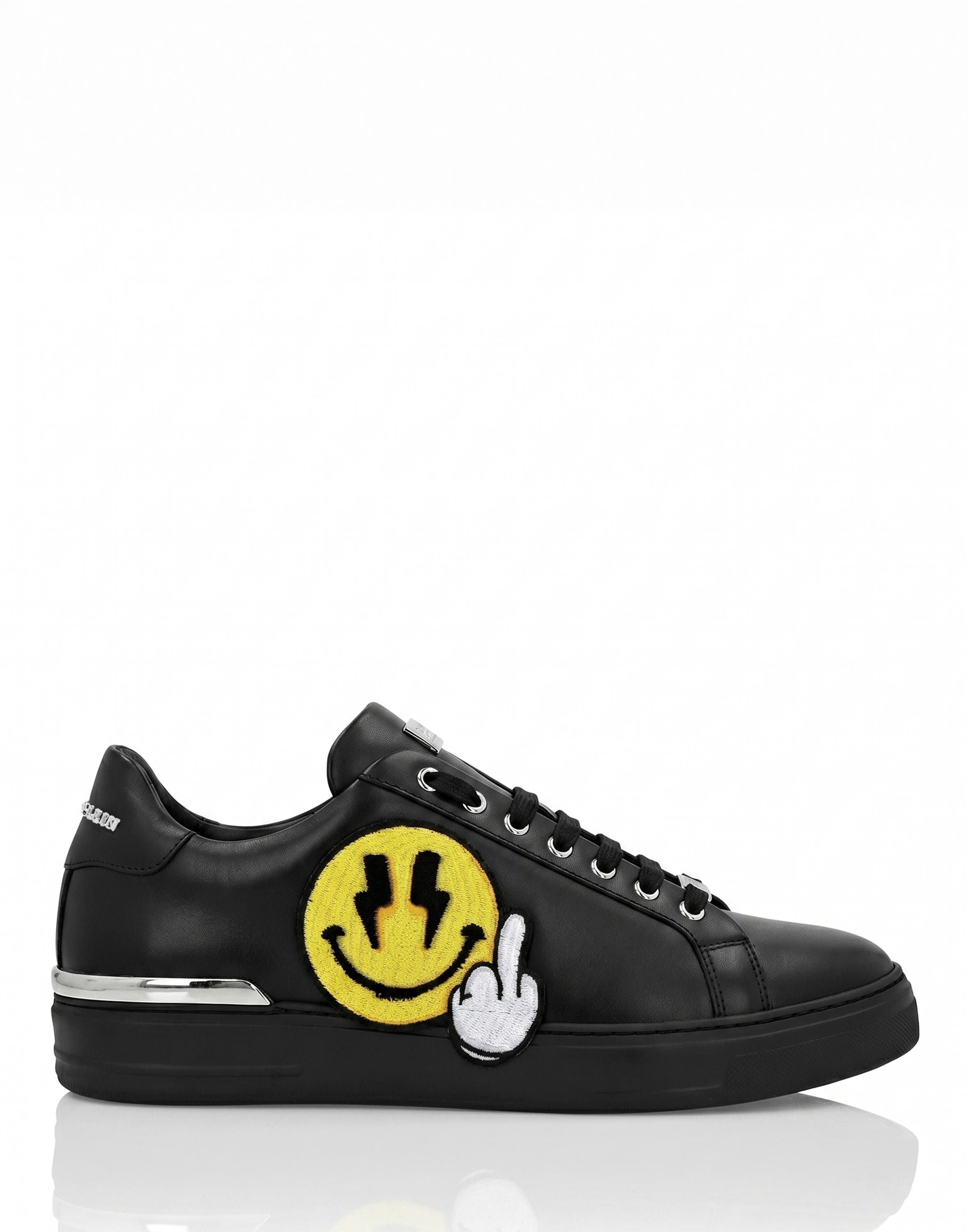 Low-Top Sneakers Plein Smile Unisex, Alternate, color, black/black