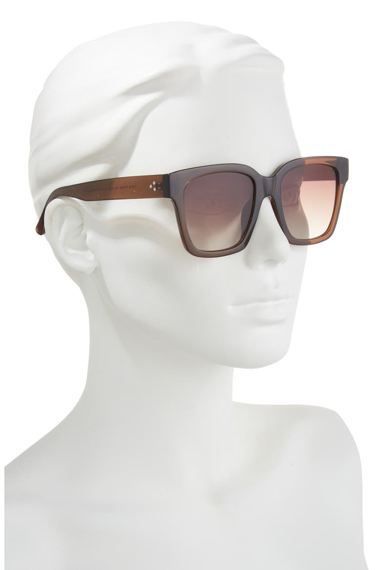 The Every Girl Gradient Square Sunglasses, Alternate, color, CLEAR BROWN