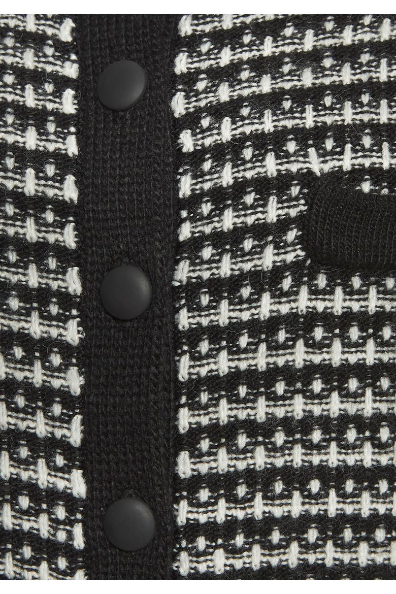 Tweed Look Cardigan, Alternate, color, Black & White