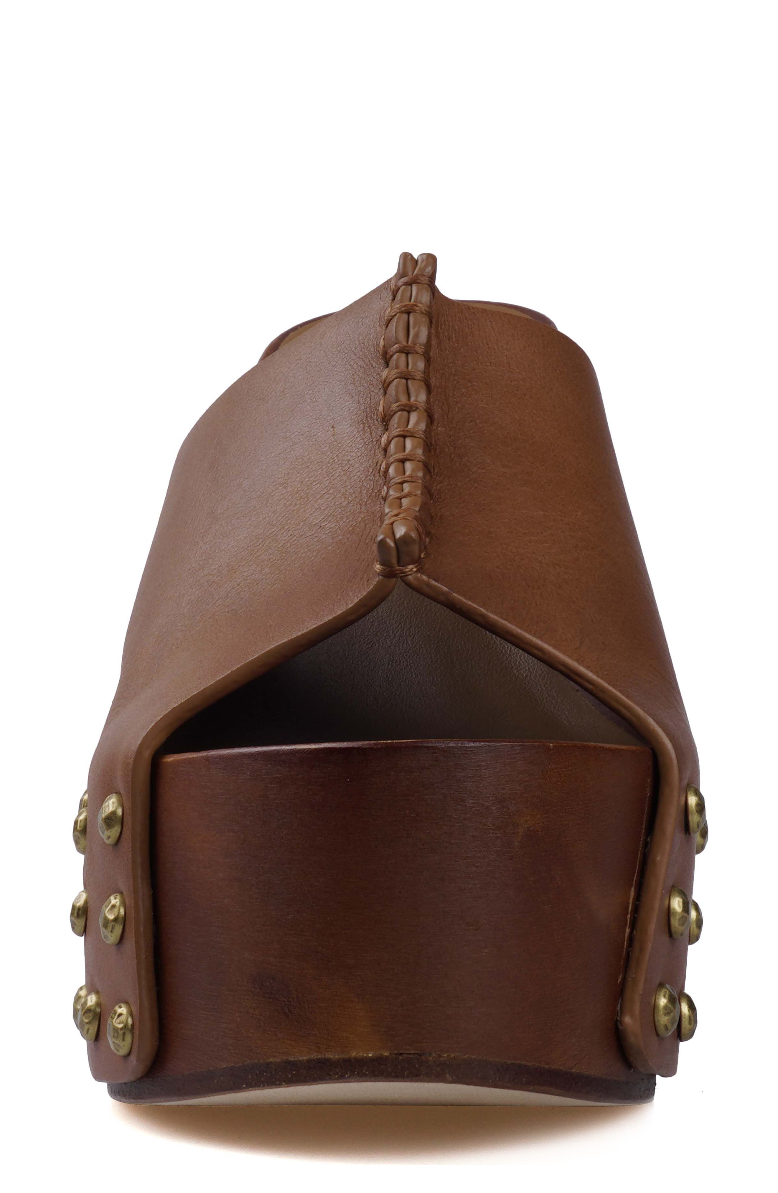 Yama Platform Slide Sandal, Alternate, color, TAN LEATHER