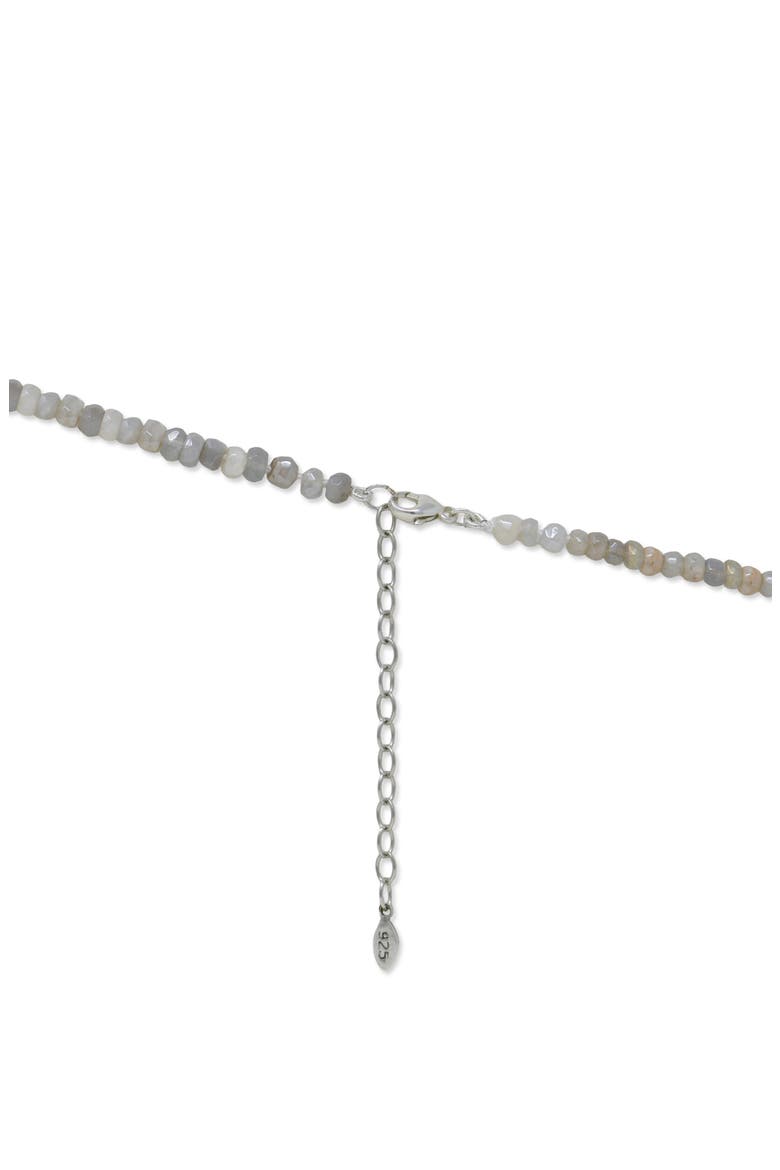 Bohème Faceted Grey Moonstone Rondelle Necklace, Alternate, color, SILVER