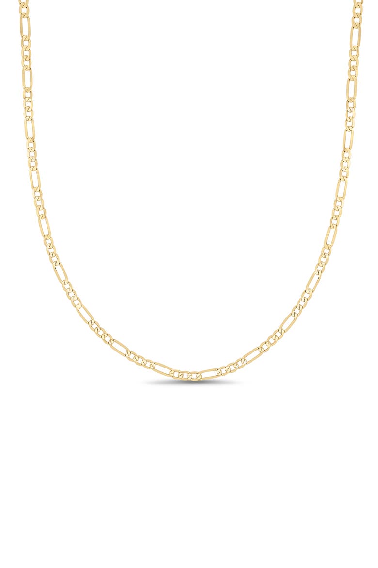 14K Gold Figaro Chain Necklace, 3.1mm, Main, color, 14KY
