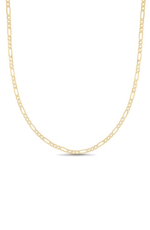 14K Gold Figaro Chain Necklace