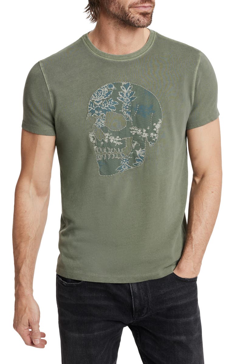 John Varvatos Skull Appliqué T-Shirt, Main, color,