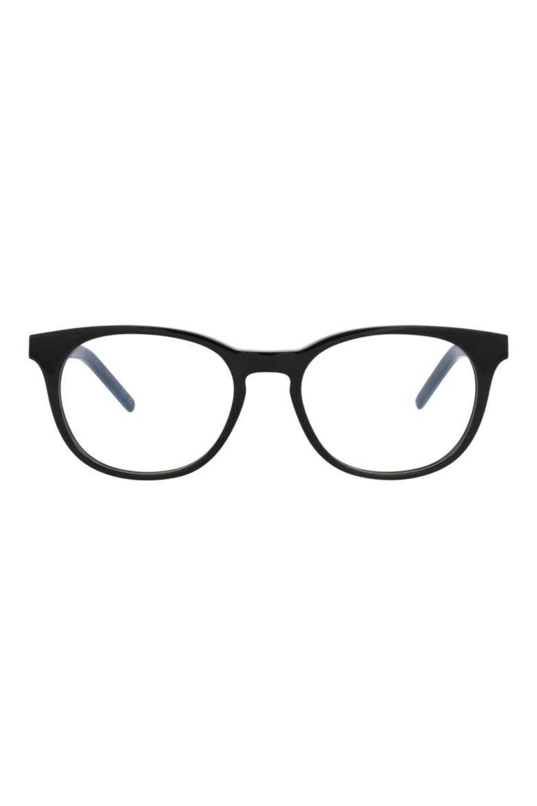 52mm Oval Optical Glasses, Main, color, BLACK BLACK TRANSPARENT