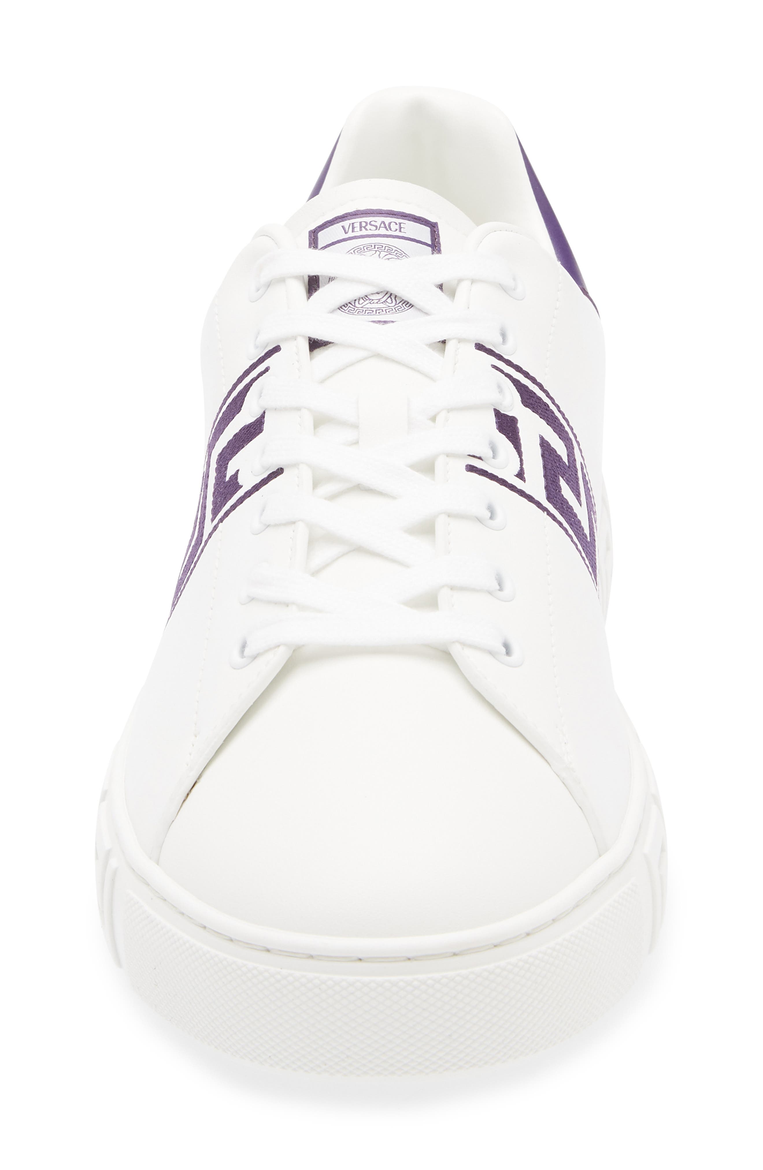 Versace Barocco Greca Jacquard Low Top Sneaker, Alternate, color, 2W3d0 White Wood