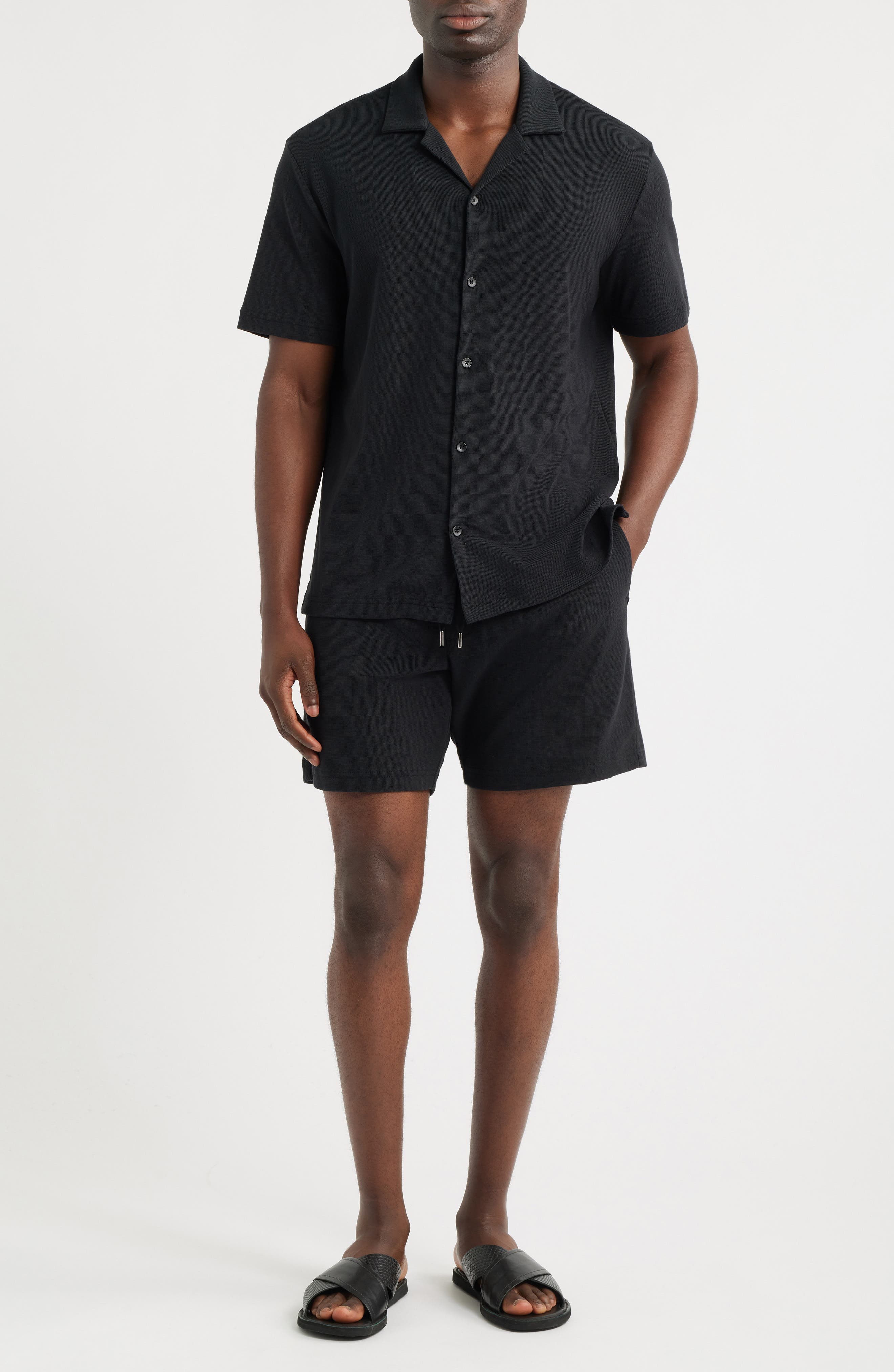 Мужские Nordstrom Seaport Knit Cotton Camp Shirt — фото 7