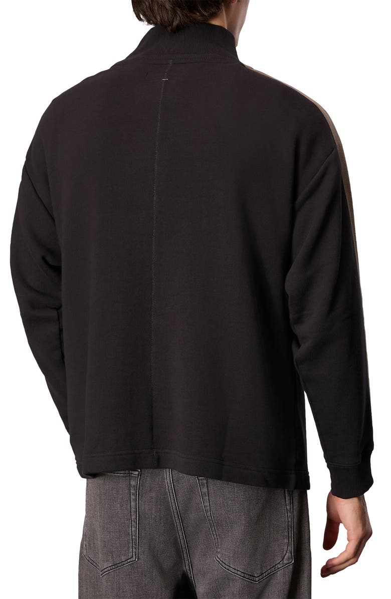 rag & bone Mixed Media Mock Neck Sweatshirt, Alternate, color, Black