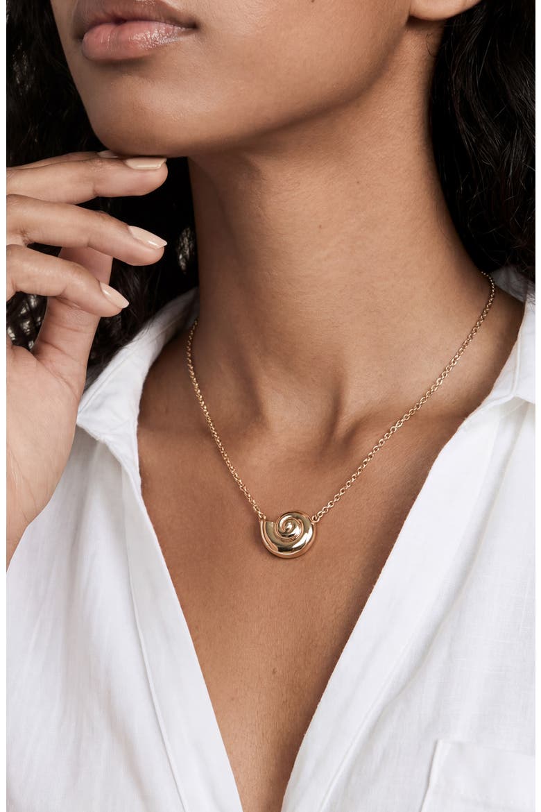 Conch Pendant Necklace, Alternate, color, GOLD