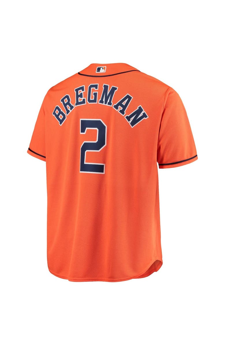 MAJESTIC Men's Majestic Alex Bregman Orange Houston Astros Big & Tall Replica Player Jersey, Alternate, color, 