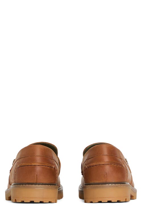 Barbour Pumice Moc Toe Penny Loafer In Cognac