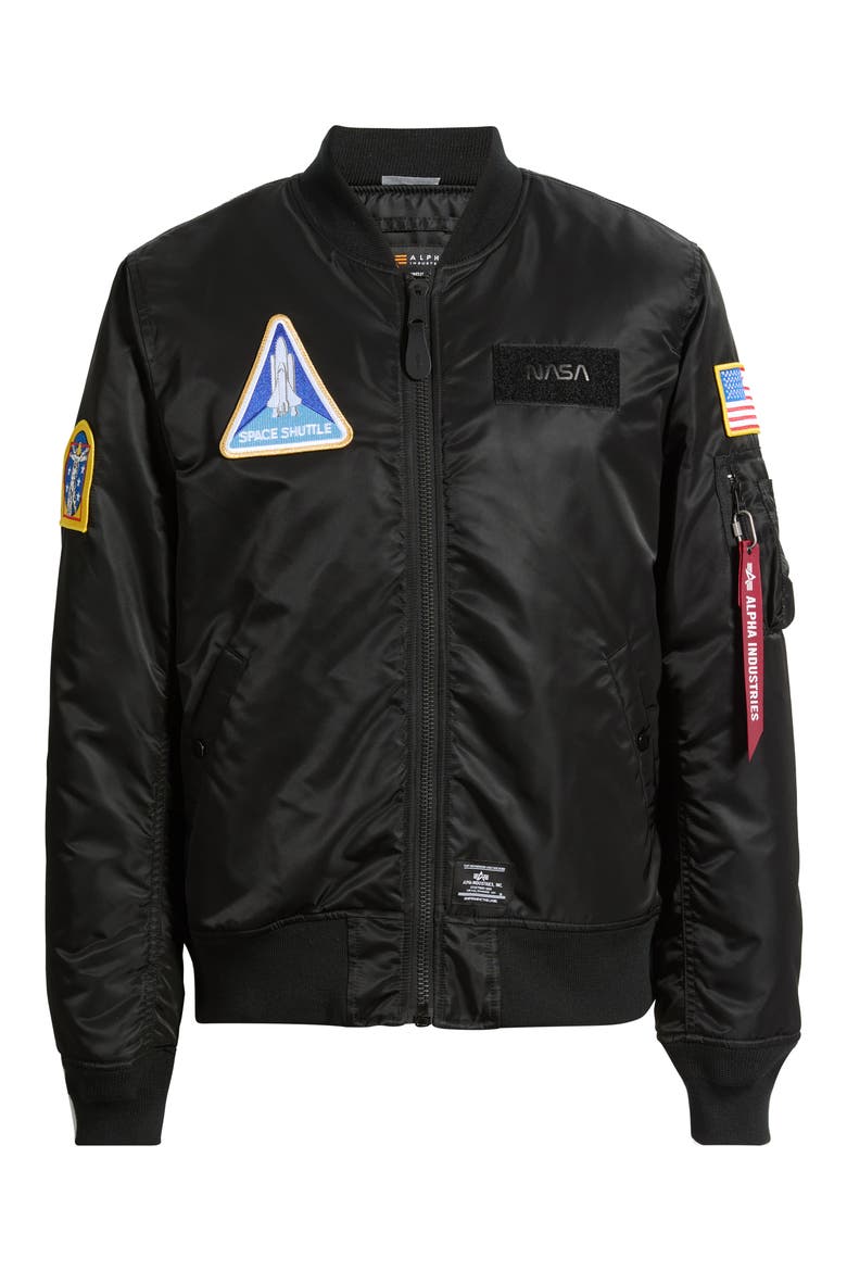 MA-1 NASA Flight Bomber Jacket, Alternate, color, BLACK