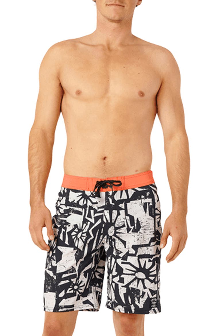 Mirage Liquid Trips Board Shorts, Main, color, WASHED BLACK