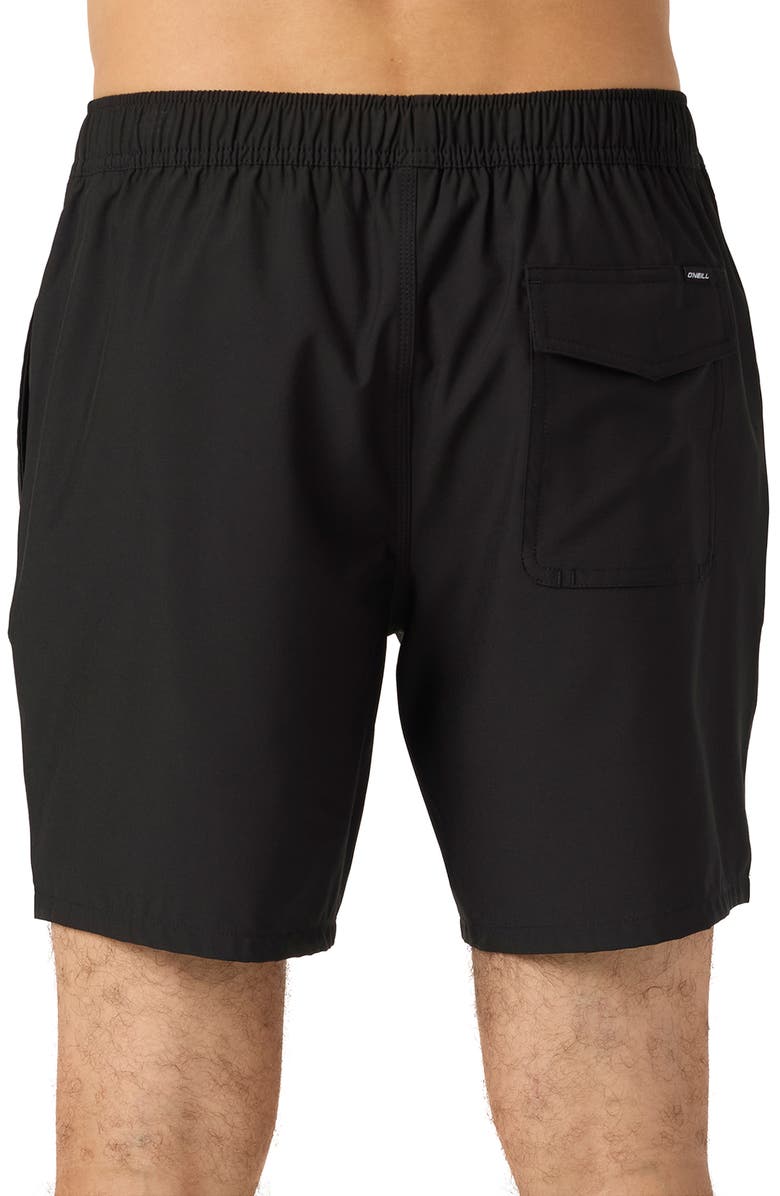 O'Neill Lennox Hermosa Solid Volley Swim Trunks, Alternate, color, Black