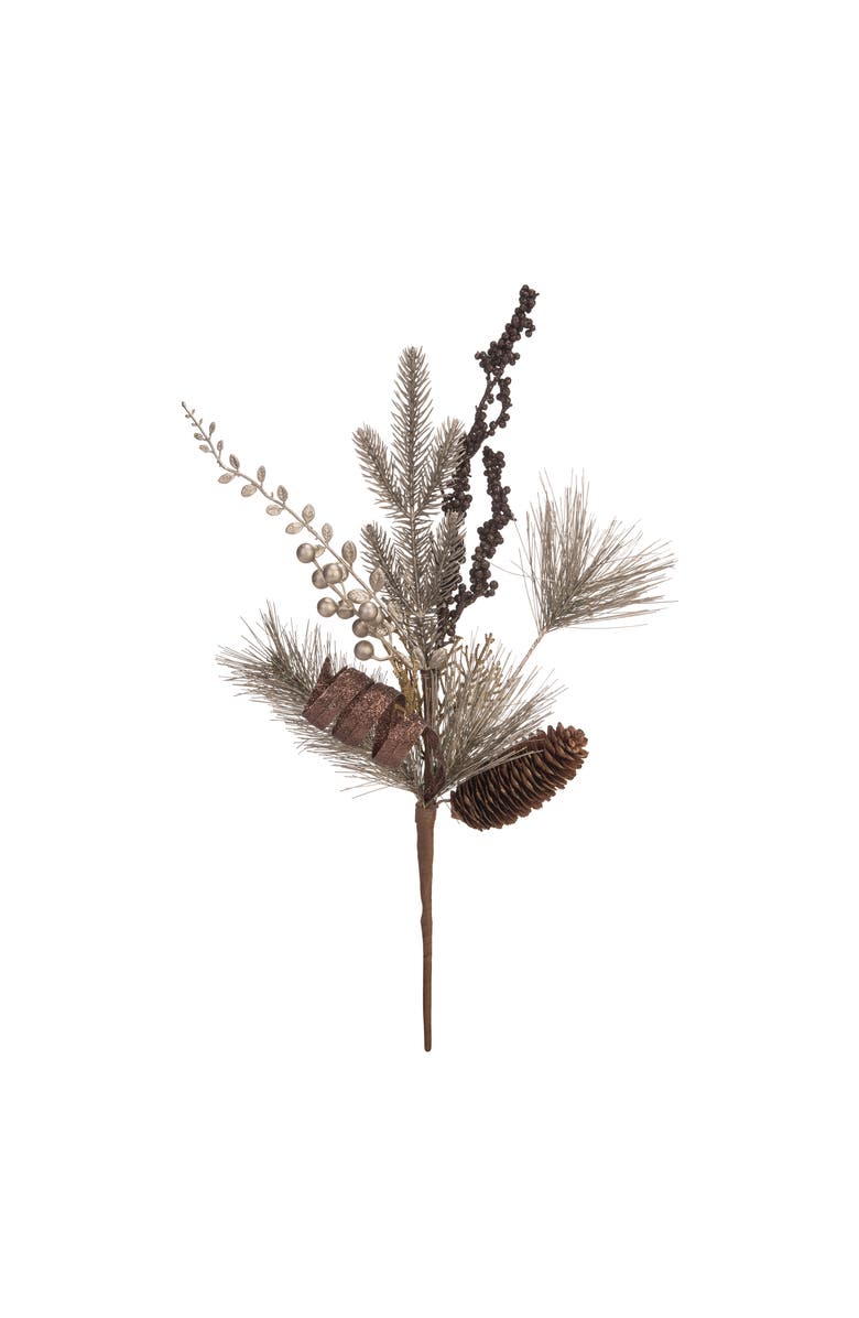 Transpac Multicolor Harvest Spray with Gold Pinecone for Fall Decor, Main, color, Brown