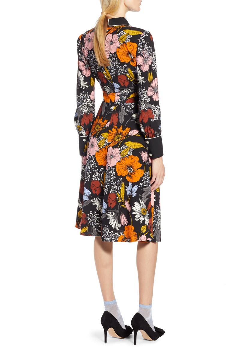 x Atlantic-Pacific Floral Print A-Line Dress, Alternate, color, BLACK EADIE FLORAL