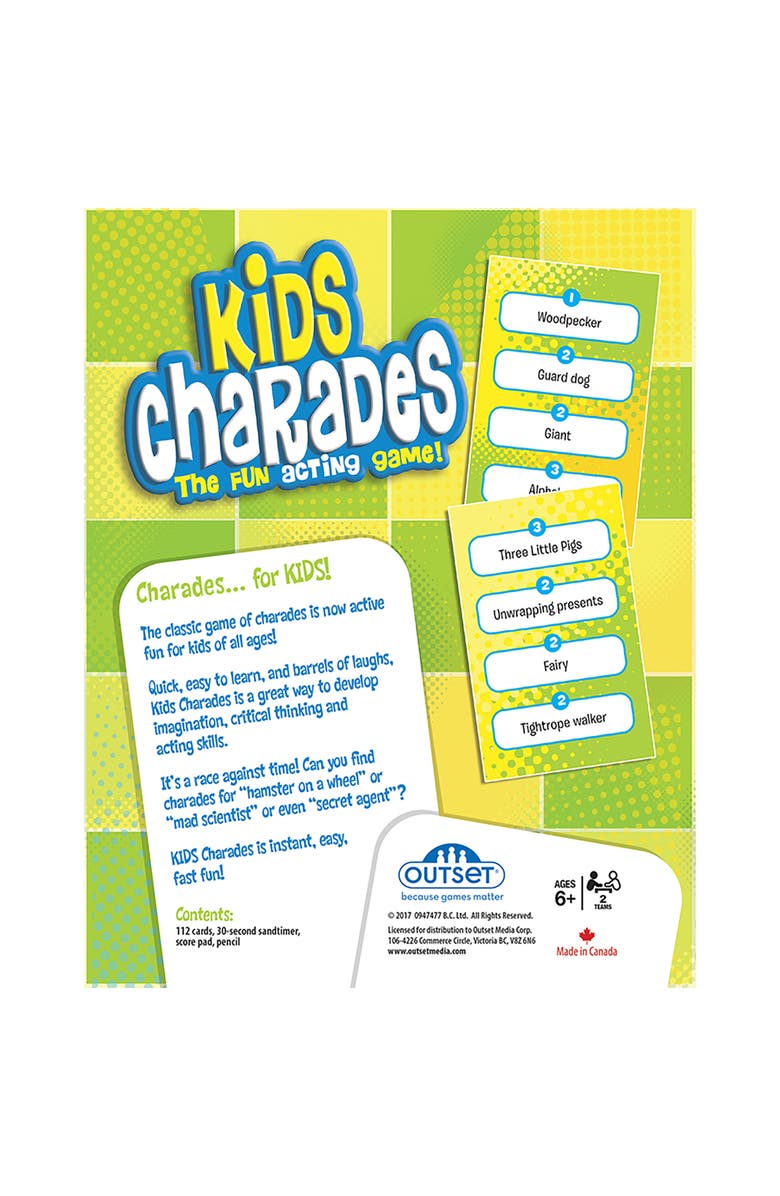 Outset Media Kids Charades (New Box Size) 300 Charades, Ages 6+, Alternate, color, Multicolored
