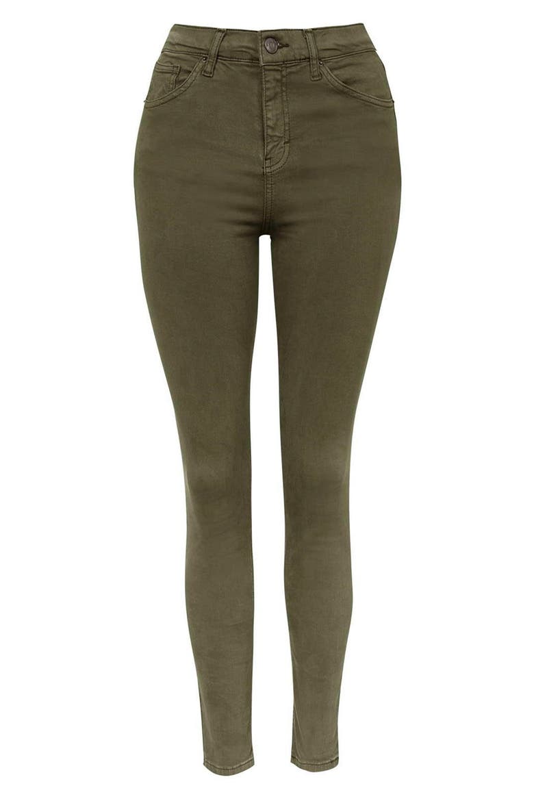 Moto 'Jamie' Skinny Ankle Jeans, Alternate, color, OLIVE