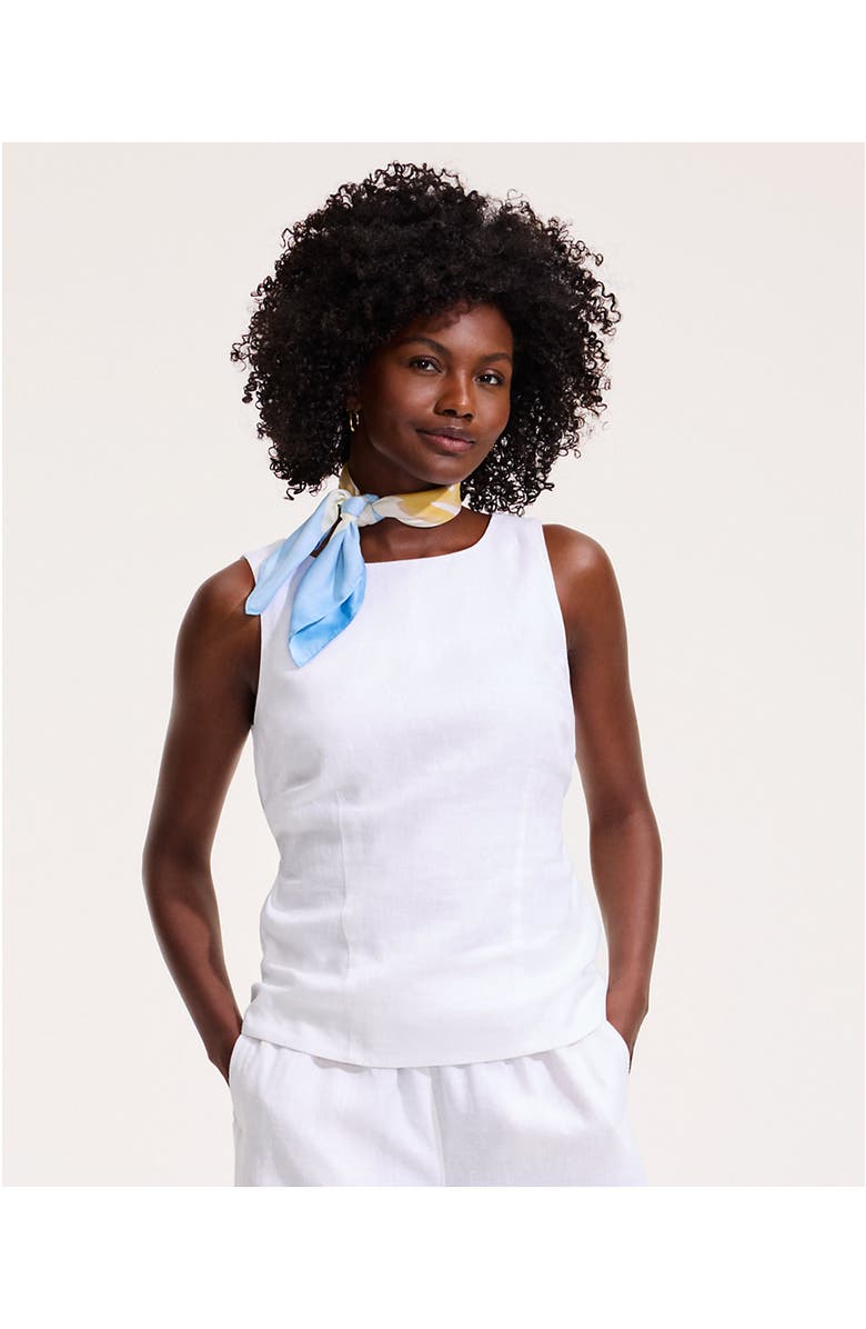 Lands' End Linen Sleeveless Peplum Top, Alternate, color, White