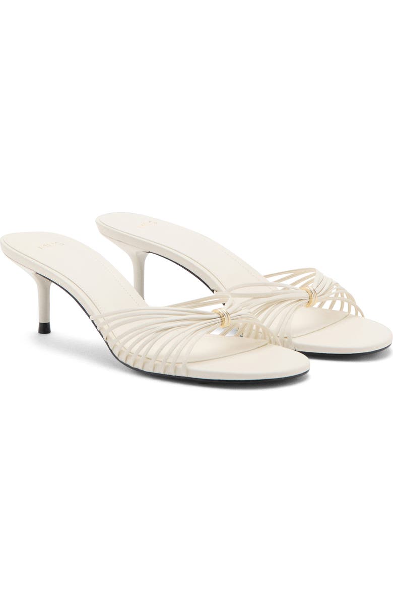 MANGO Kitten Heel Slide Sandal, Main, color, White
