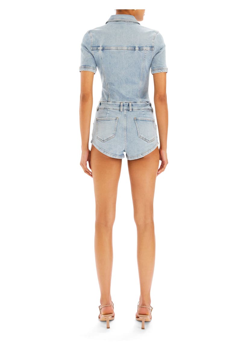 Judith Vintage Strech Romper, Alternate, color, Coastline