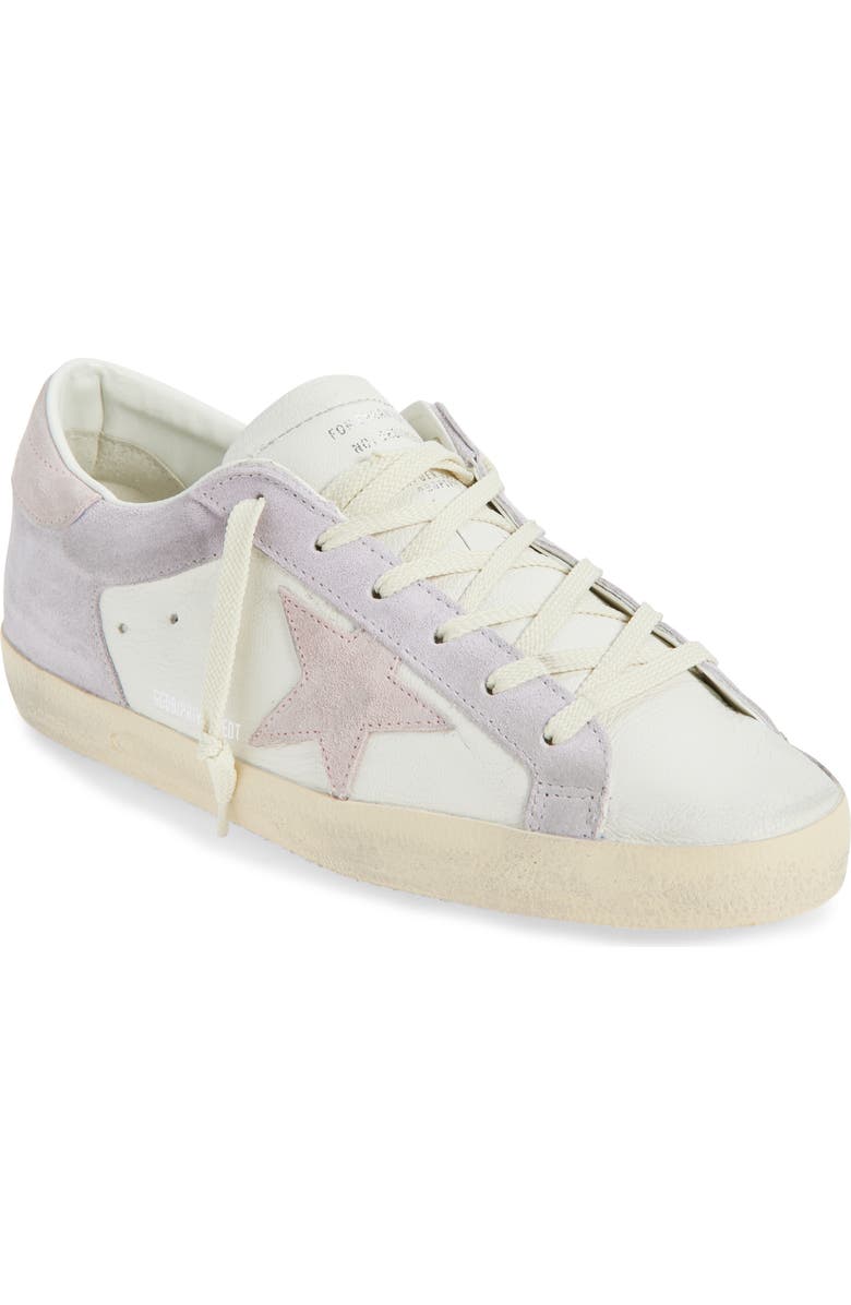 Golden Goose Super-Star Low Top Sneaker, Main, color, White/ Lilac/ Light Rose