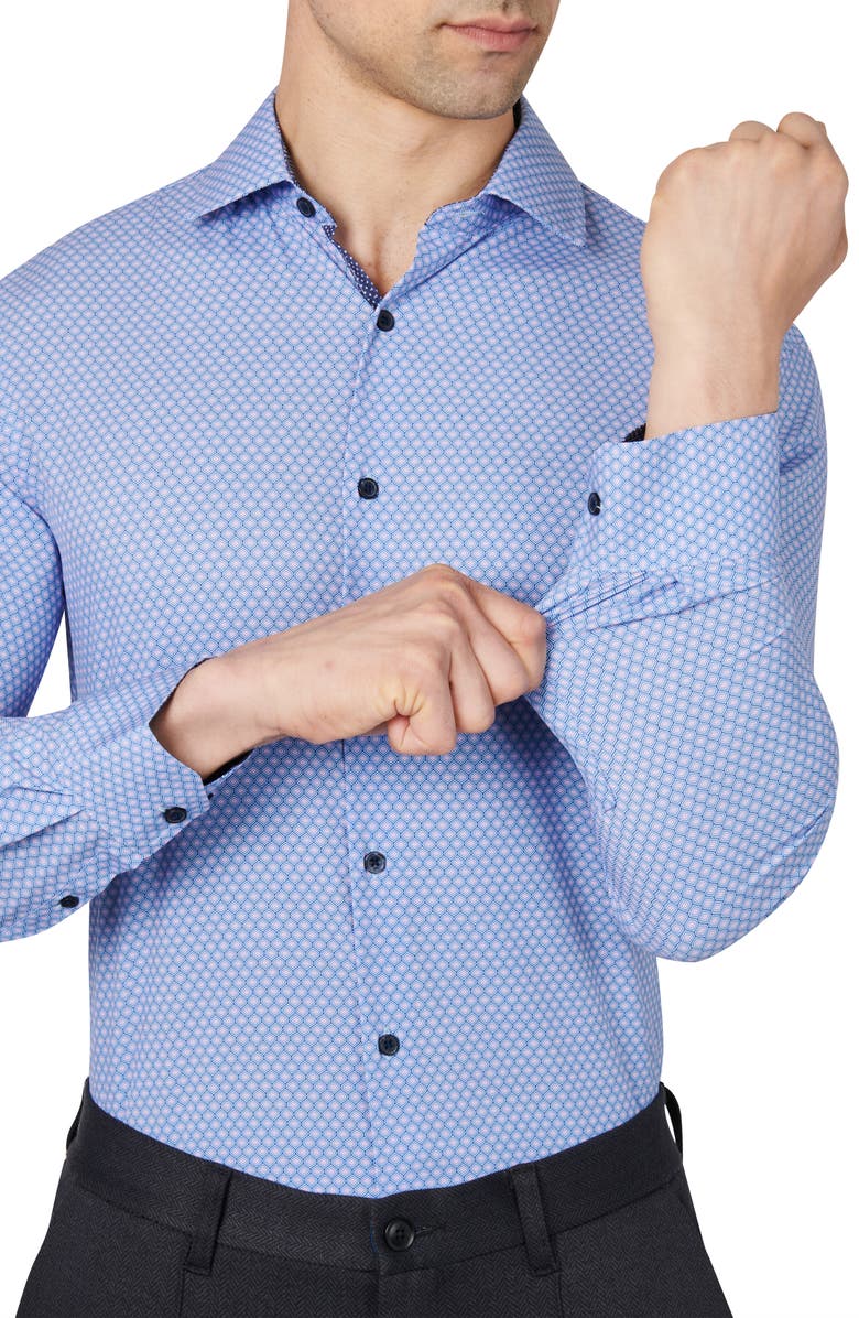 W.R.K Slim Fit Concentric Geo Print Recycled Performance Stretch Dress Shirt, Alternate, color,