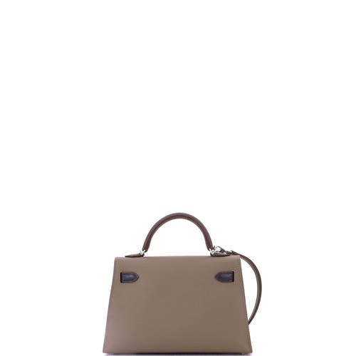 Pre-owned Hermes Hermes Kelly Mini Ii Bag Tricolor Epsom With Palladium Hardware 20 In Brown