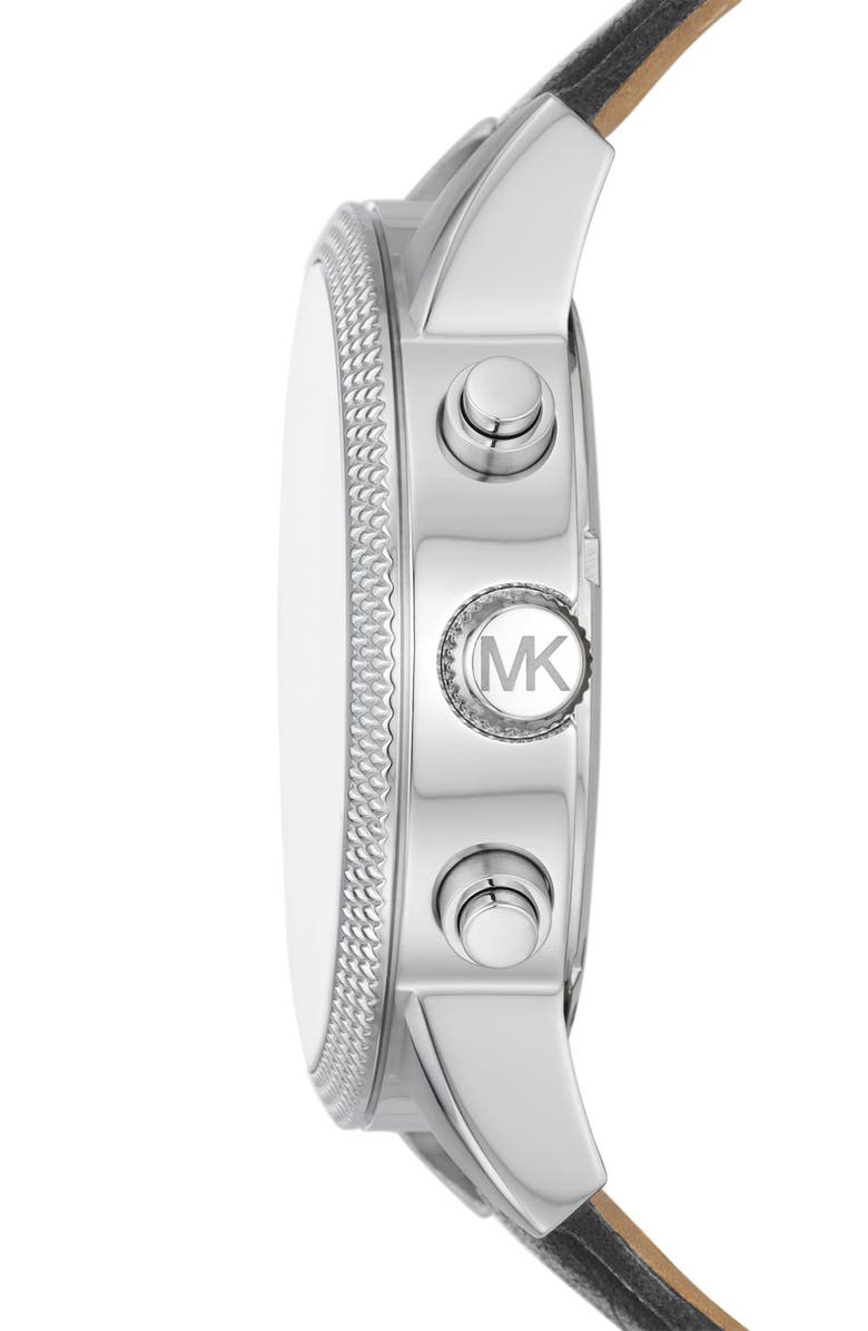 Michael Kors Hutton Chronograph Leather Strap Watch, 43mm, Alternate, color,