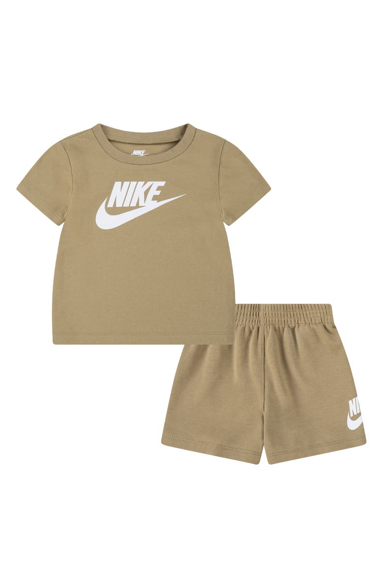 Nike Club Logo T-Shirt & Shorts Set, Main, color, Parachute Beige