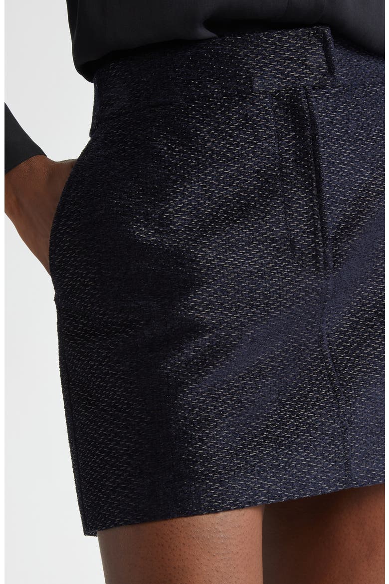 Metallic Bouclé Miniskirt, Alternate, color, COMBO BLACK/ BLUE