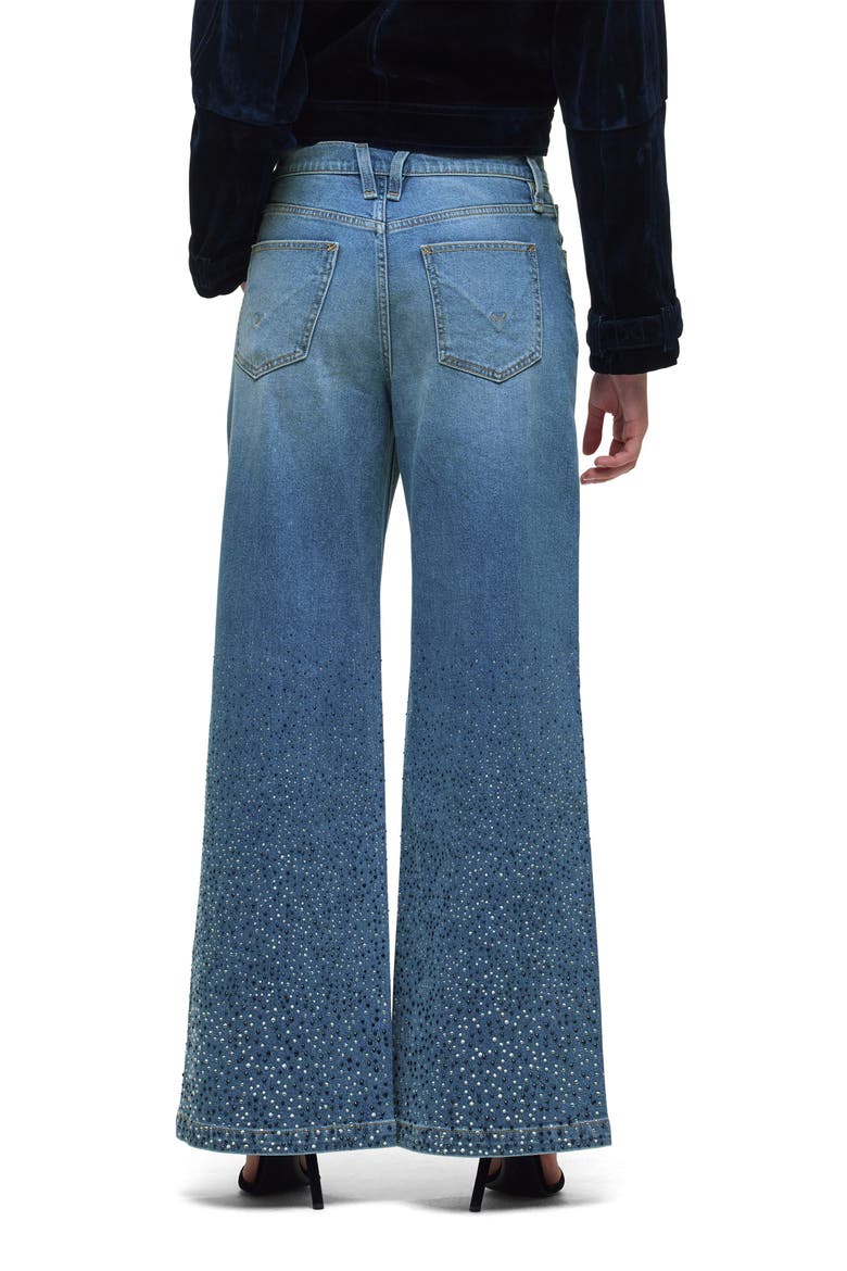 Jodie Embellished High Waist Wide Leg Jeans, Alternate, color, CRYSTAL BLUE