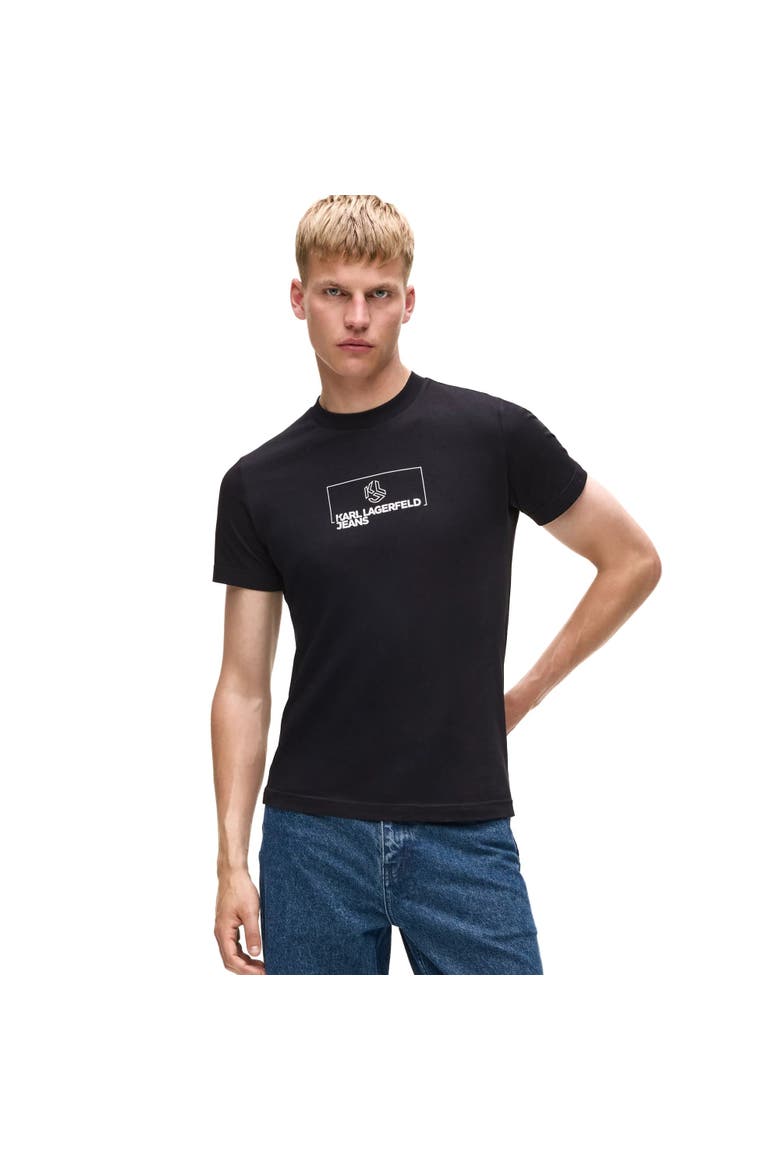 Men's Slim-Fit Outline Logo T-Shirt, Main, color, Black