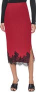 DKNY Lace Trim Sweater Midi Skirt