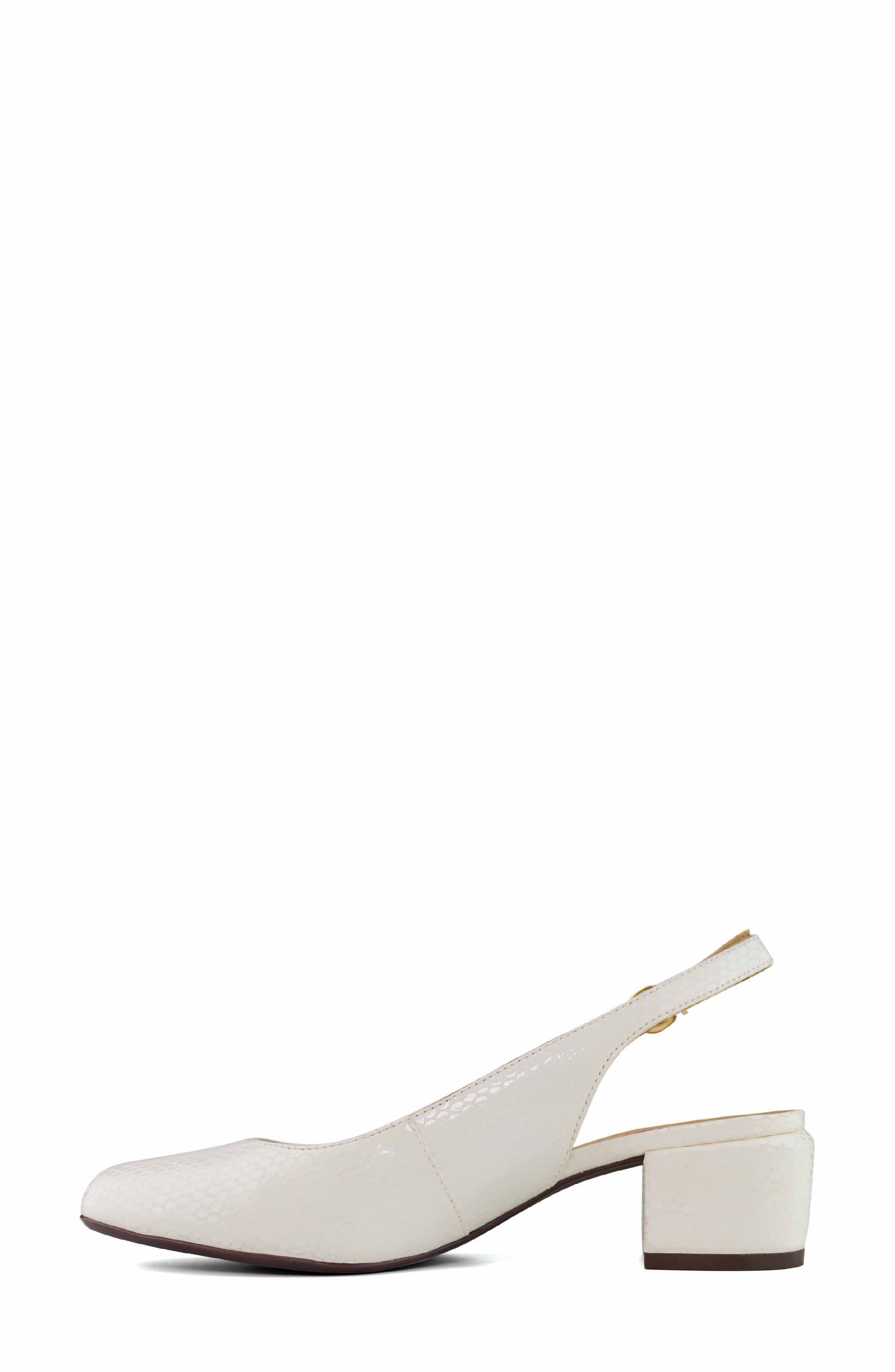 Broad St Slingback Leather Pump, Alternate, color, WHITE SNAKE