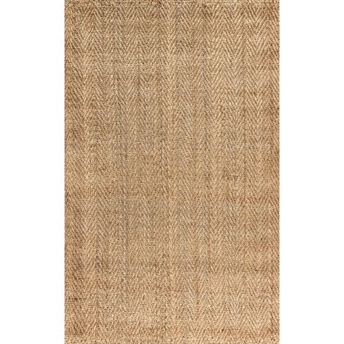 Jonathan Y Espina Hand Woven Herringbone Chunky Jute Area Rug In Natural