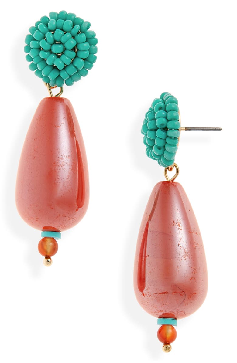 BP. Beaded Tier Drop Earrings, Main, color, 
