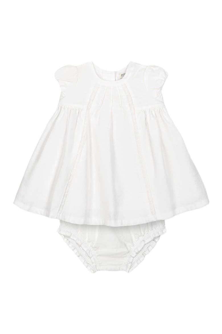 Baby Special Occasion Linen Pintuck Dress, Infant, Main, color, Soft White Pintuck