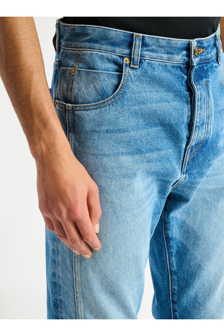 Straight-leg Blue denim jeans, Alternate, color, blue