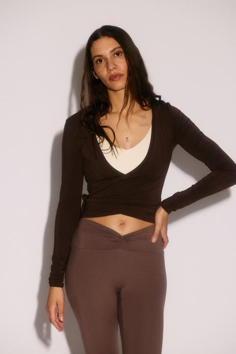 Sports Wrap Top In Modal