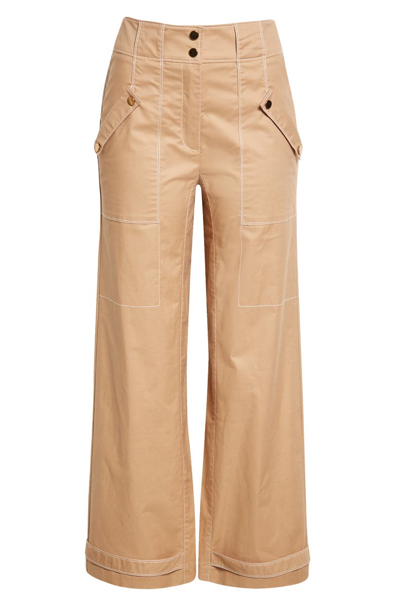 Veronica Beard Sigrid Topstitched Cotton Stretch Twill Pants ...