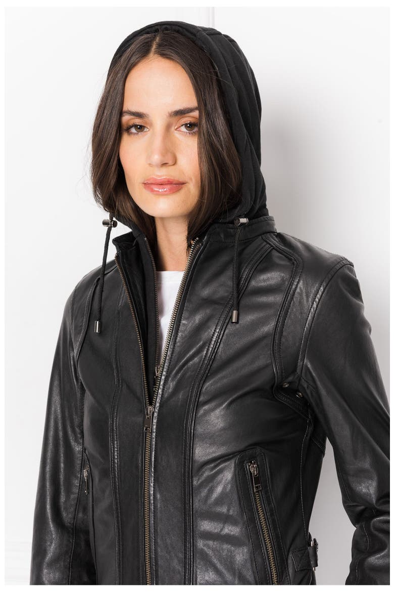 ARLETTE | Leather Biker Jacket, Alternate, color, Black