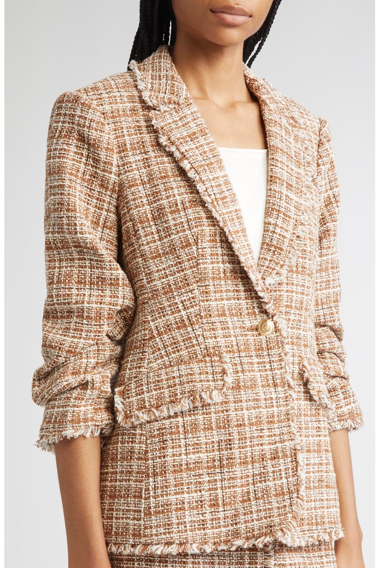 Larissa Khloe Tweed Blazer, Alternate, color, NUTMEG