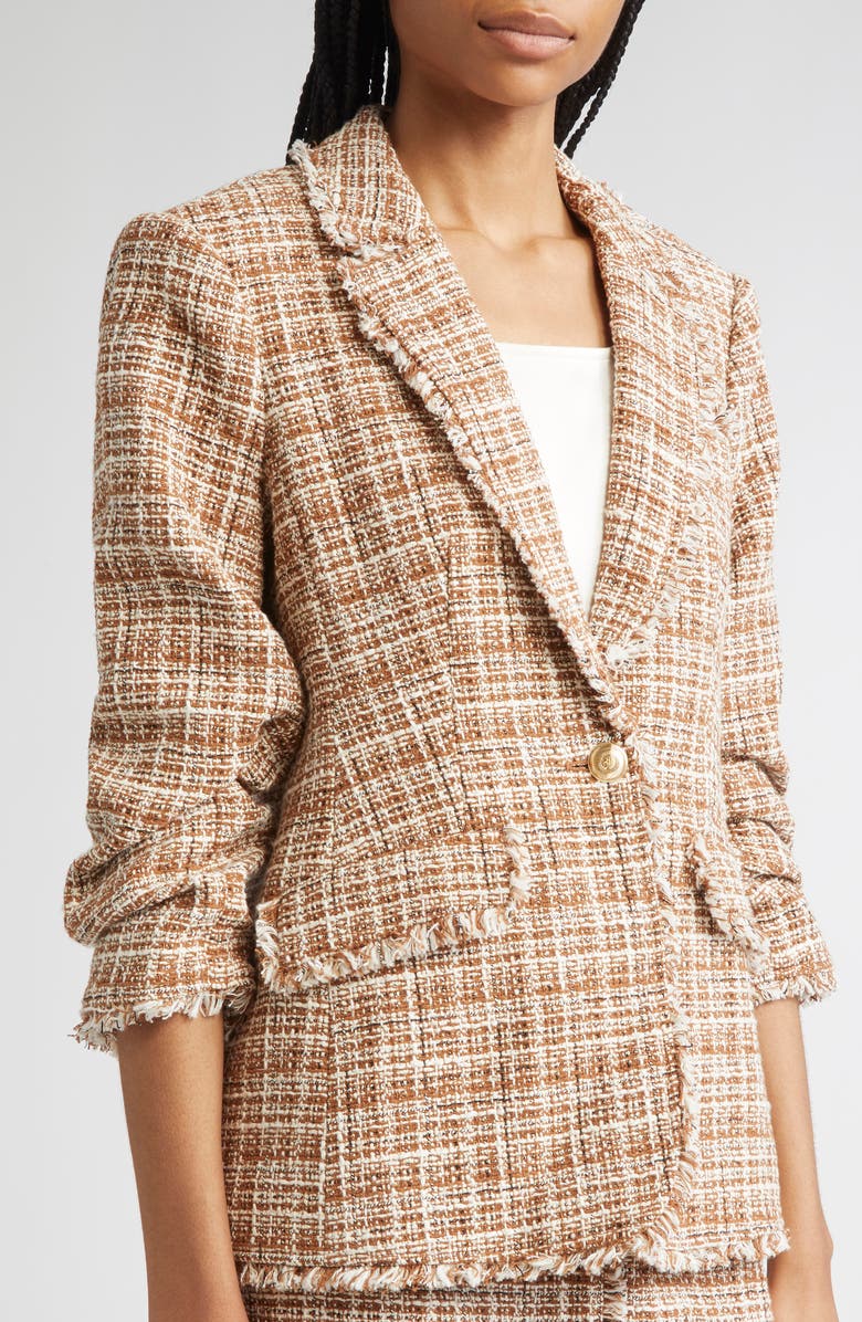 Cinq à Sept Larissa Khloe Tweed Blazer, Alternate, color, Nutmeg