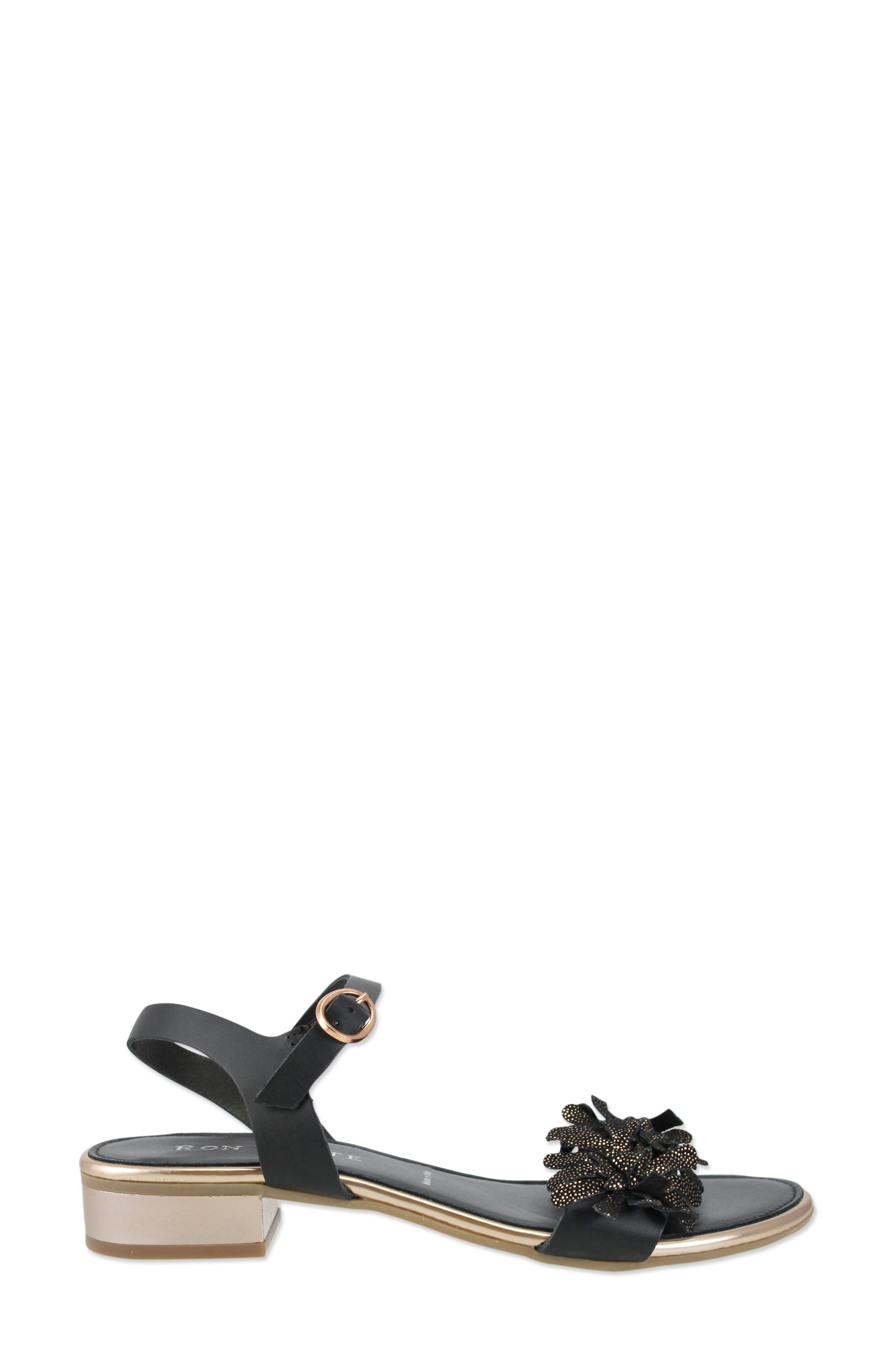 Virginia Block Heel Sandal, Alternate, color, ONYX/ROSE GOLD