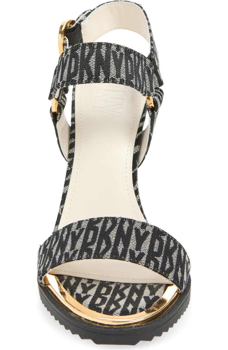 DKNY Blaire Ankle Strap Sandal, Alternate, color, Black/ Eggnog