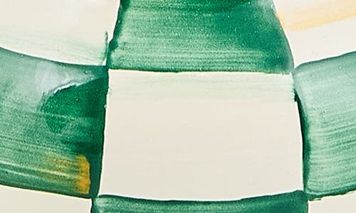 Mackenzie-childs Mackenzie Childs Emerald Check Enameled Steel Vase In Green